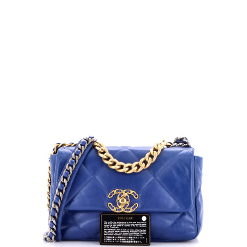 19 Flap Bag Quilted Leather Medium