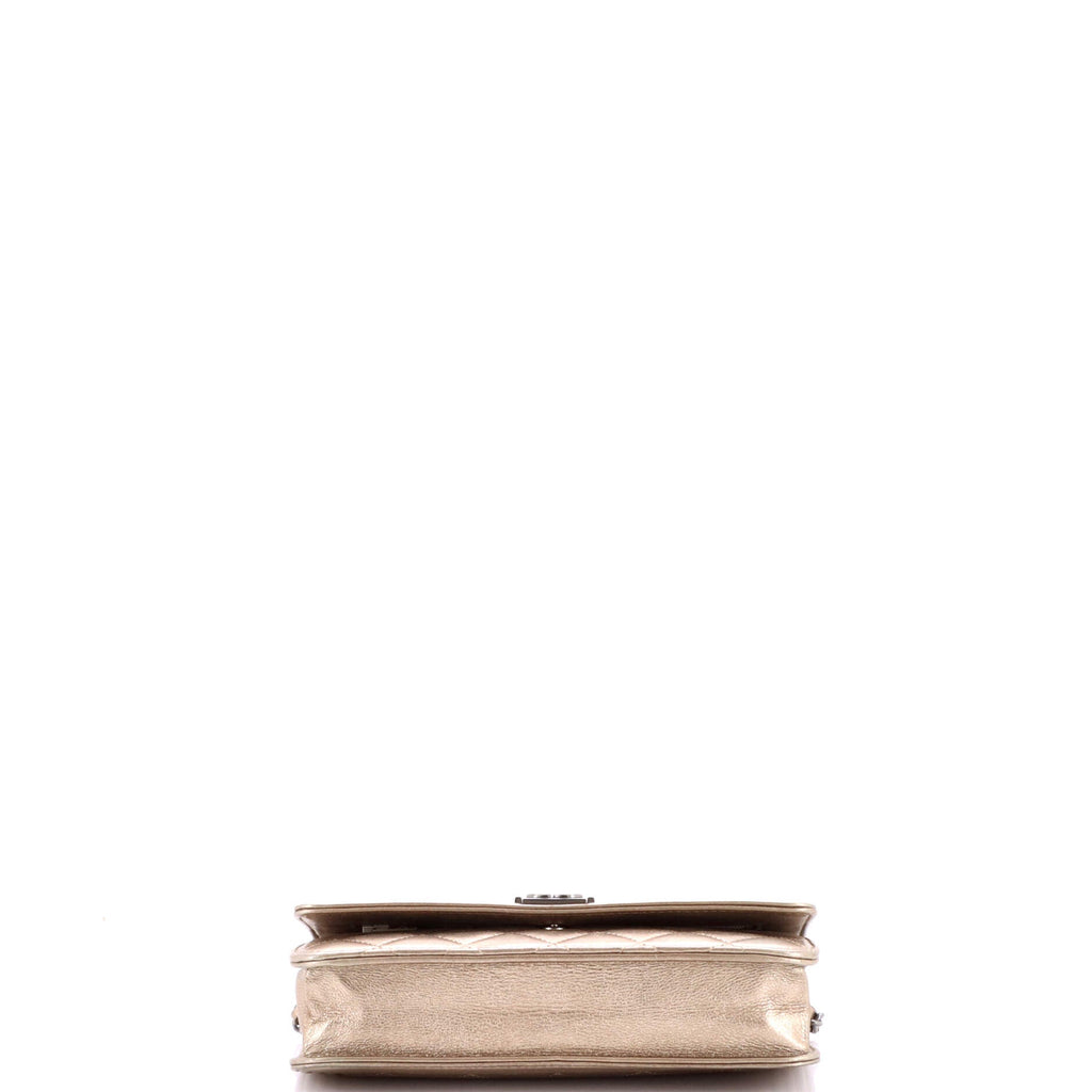 Boy Wallet on Chain Quilted Metallic Calfskin