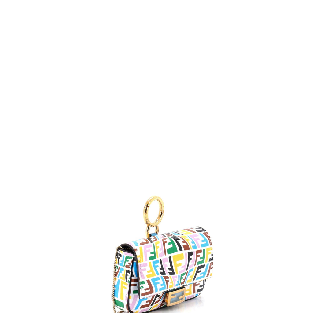 Chain Baguette Charm Bag Vertigo Zucca Leather Nano