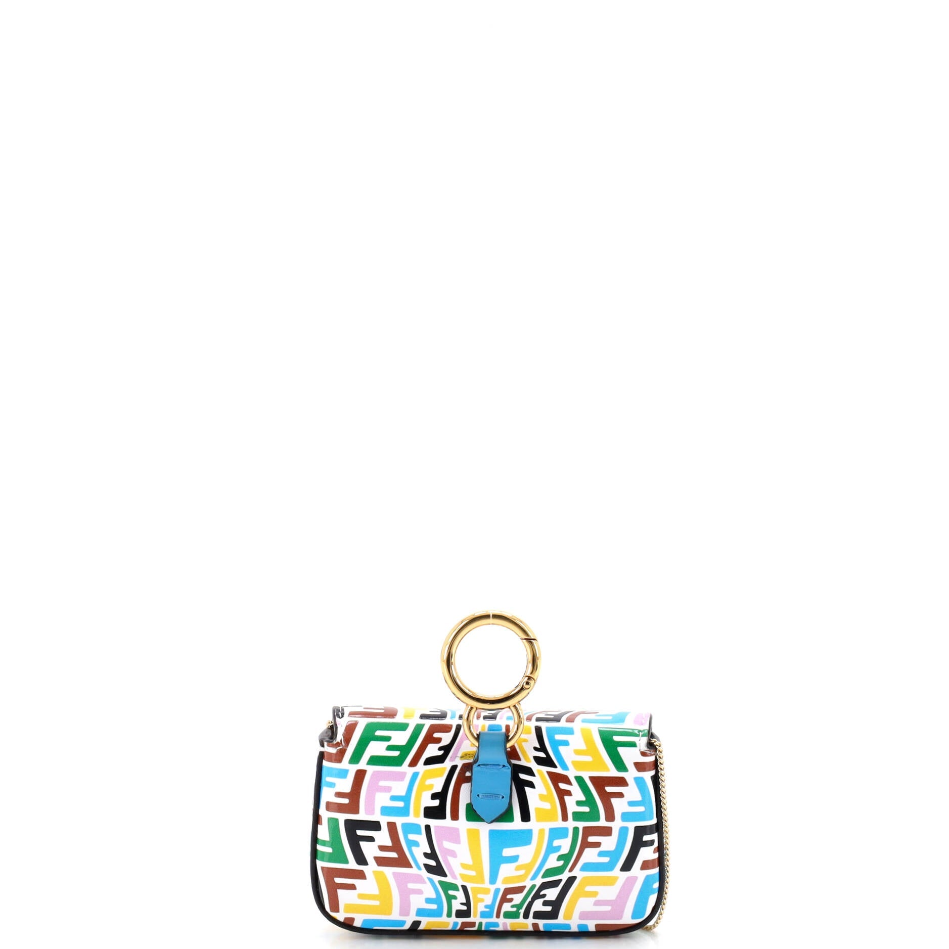 Chain Baguette Charm Bag Vertigo Zucca Leather Nano