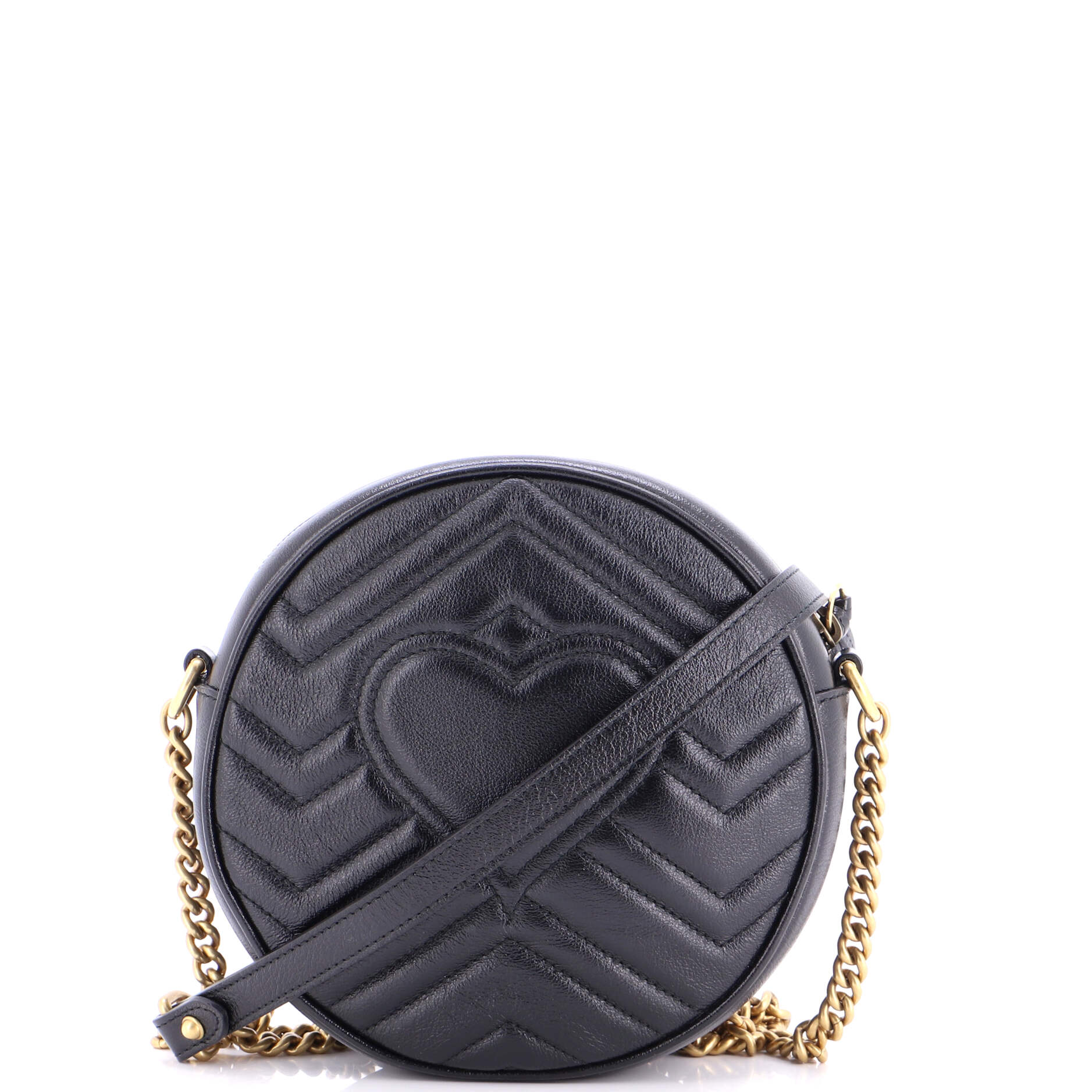 GG Marmont Round Shoulder Bag Matelasse Leather Mini