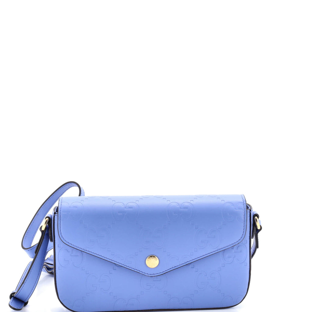 Envelope Flap Crossbody Bag Jumbo GG Embossed Leather Super Mini