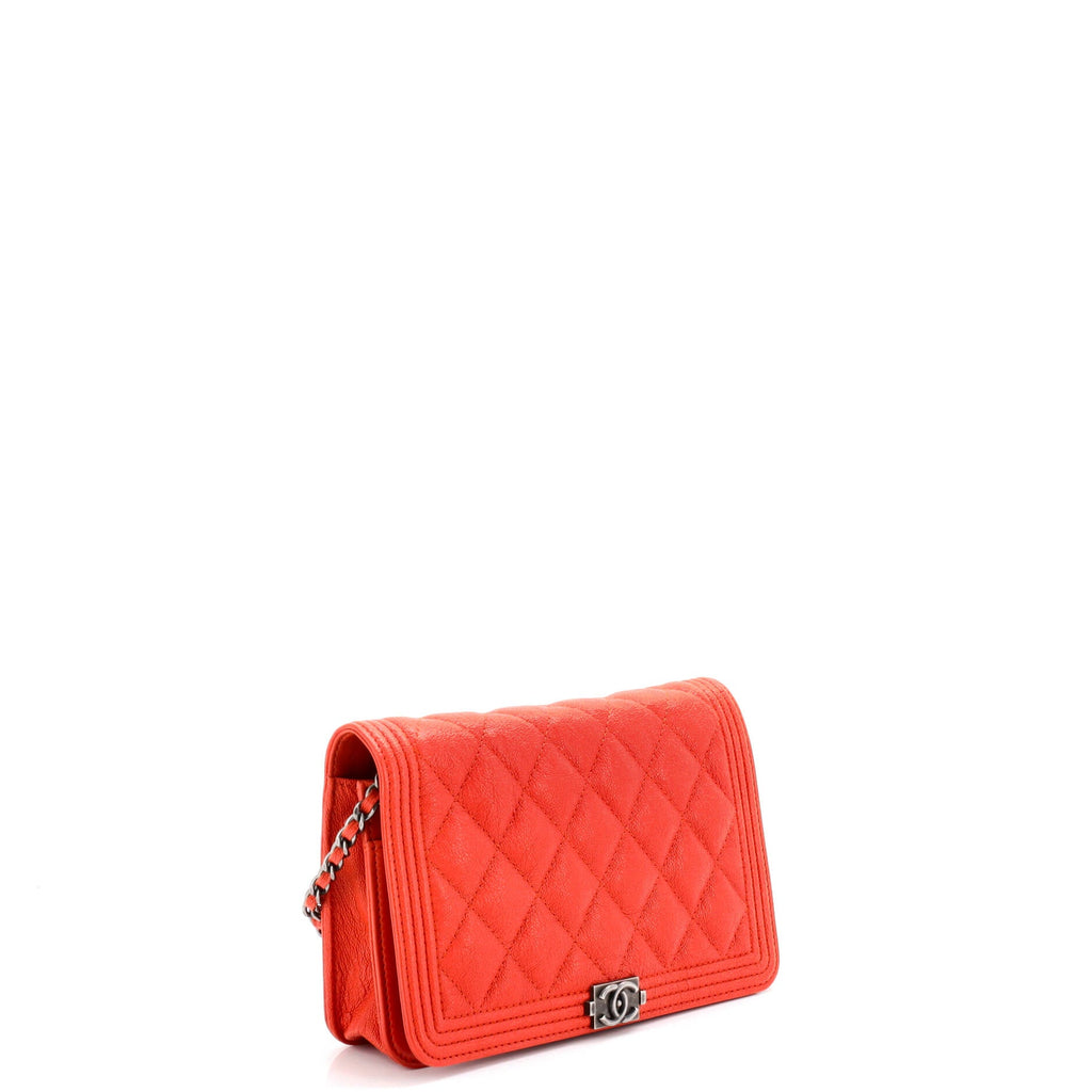 Boy Wallet on Chain Quilted Caviar