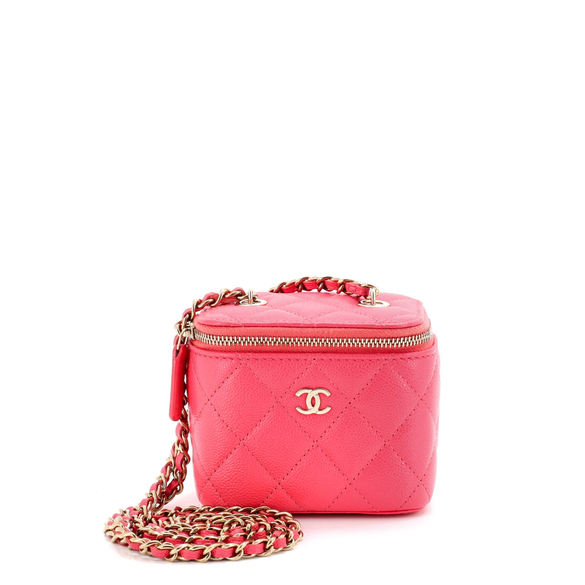 Classic Vanity Case with Chain Quilted Caviar Mini