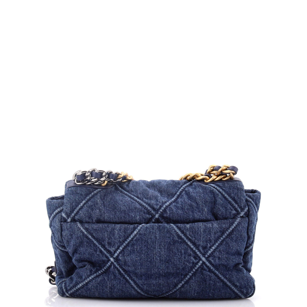 19 Flap Bag Quilted Denim Medium