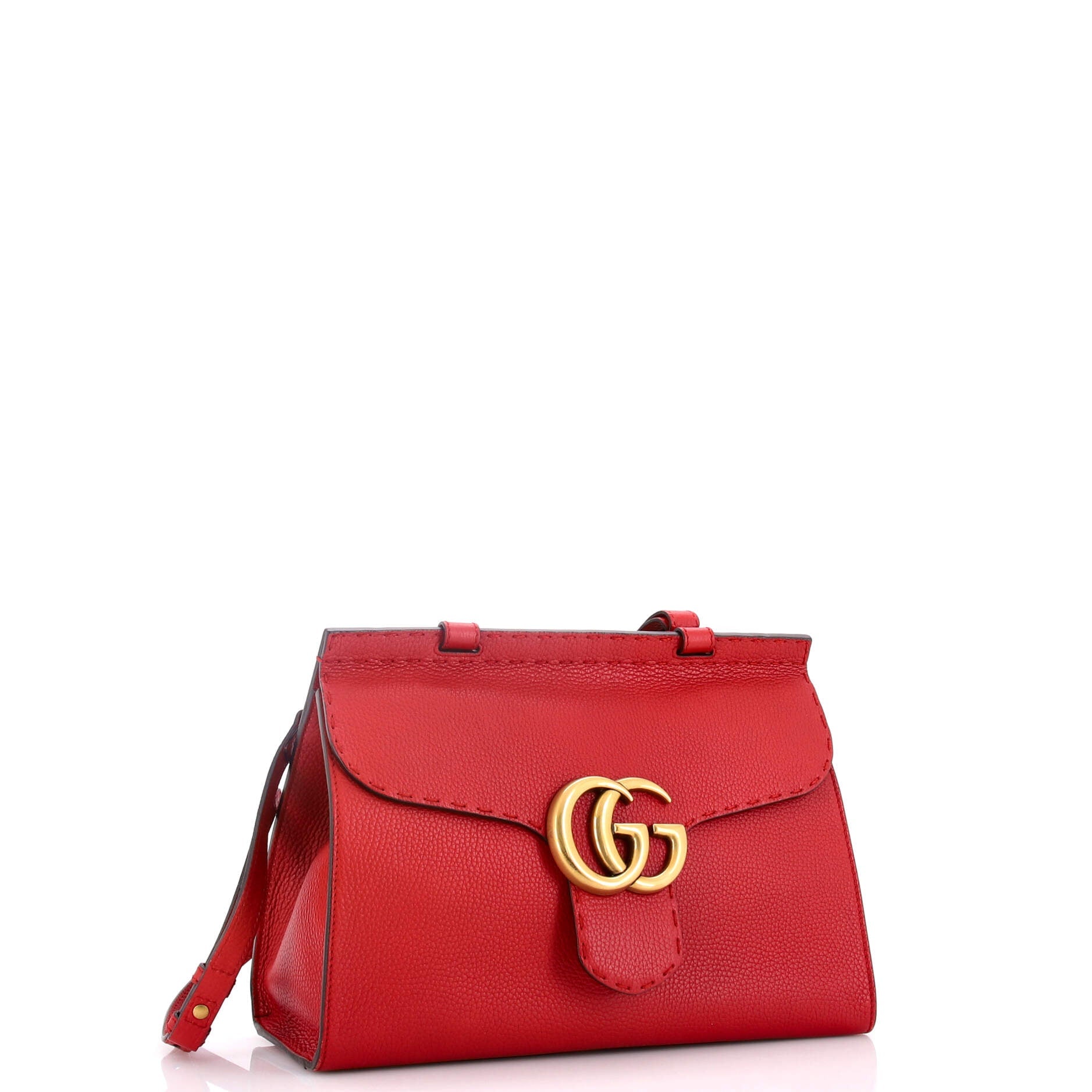 GG Marmont Top Handle Bag Leather Small