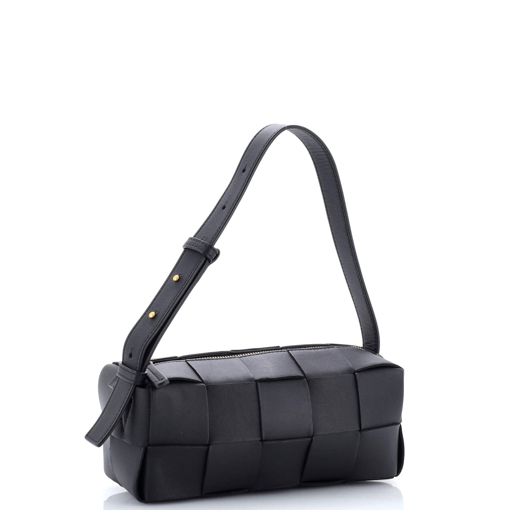 Brick Cassette Shoulder Bag Maxi Intrecciato Leather Small