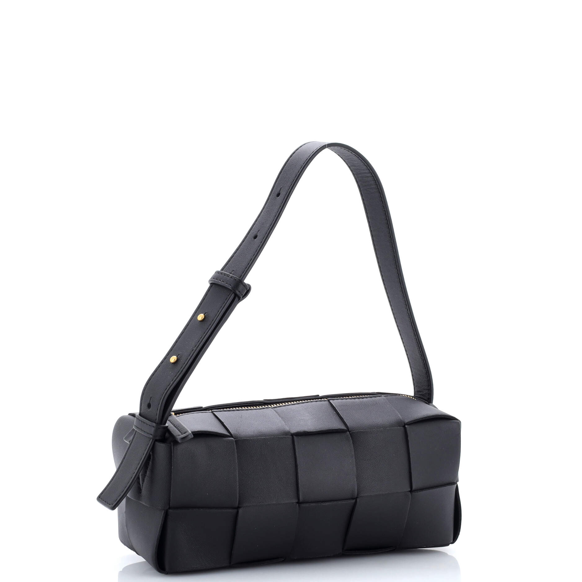 Brick Cassette Shoulder Bag Maxi Intrecciato Leather Small