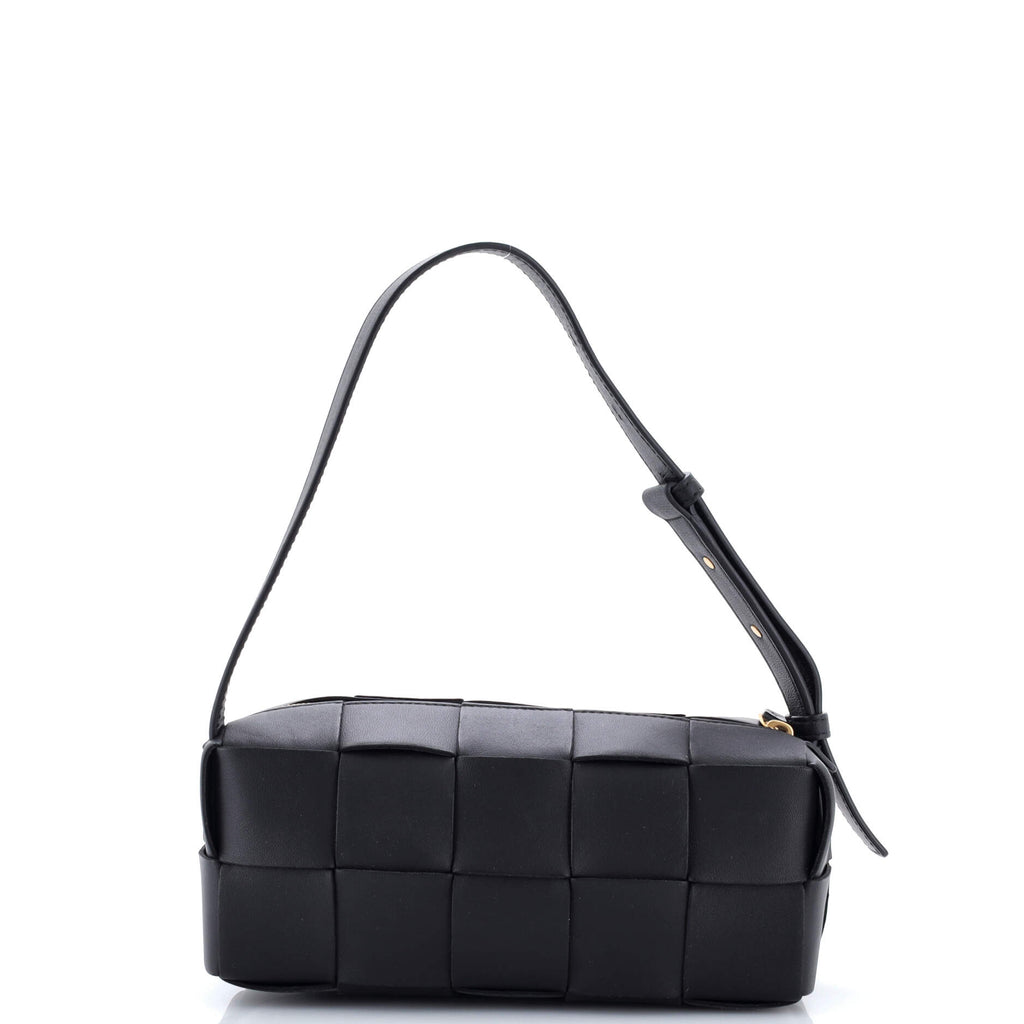 Brick Cassette Shoulder Bag Maxi Intrecciato Leather Small
