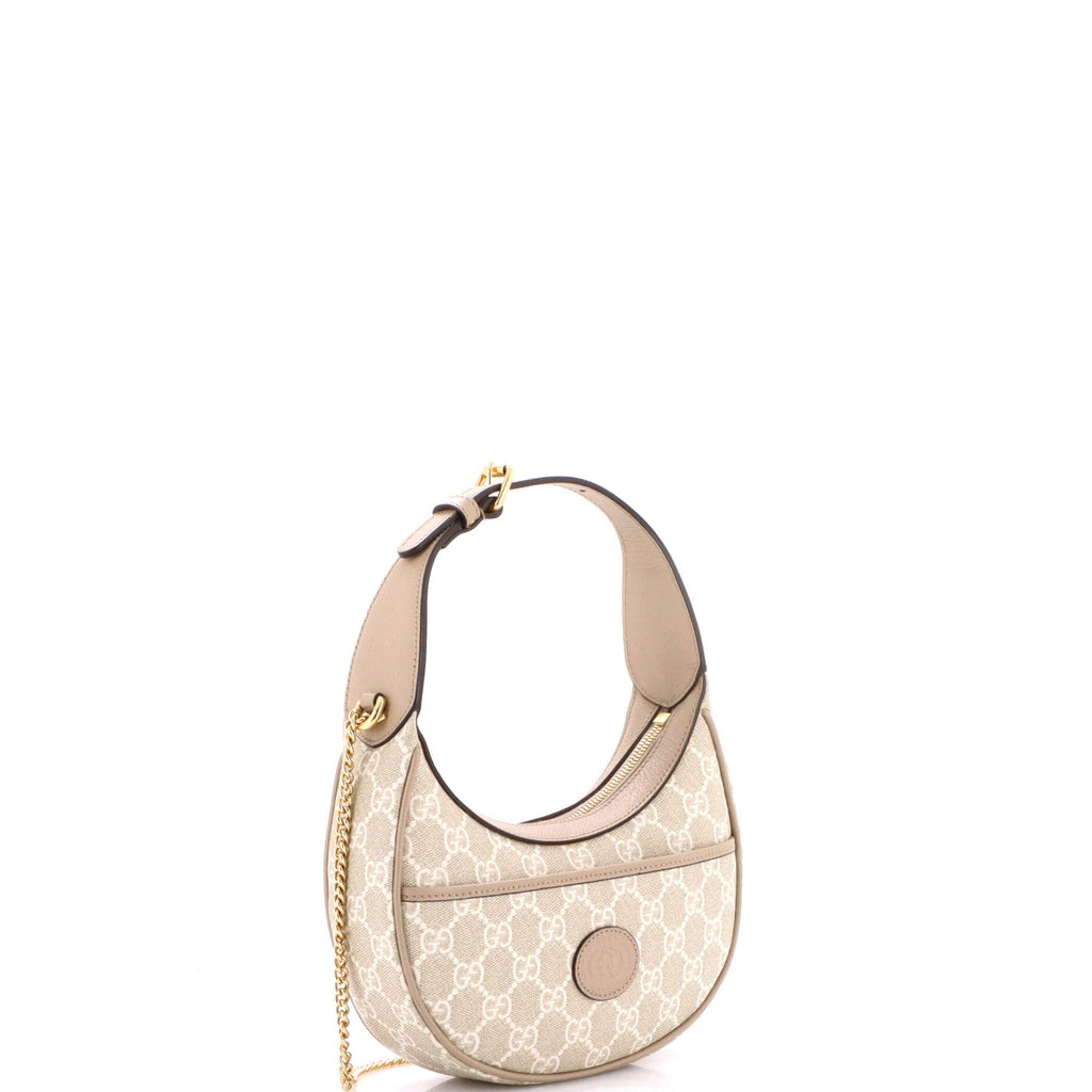 Interlocking G Patch Half Moon Hobo GG Coated Canvas Mini