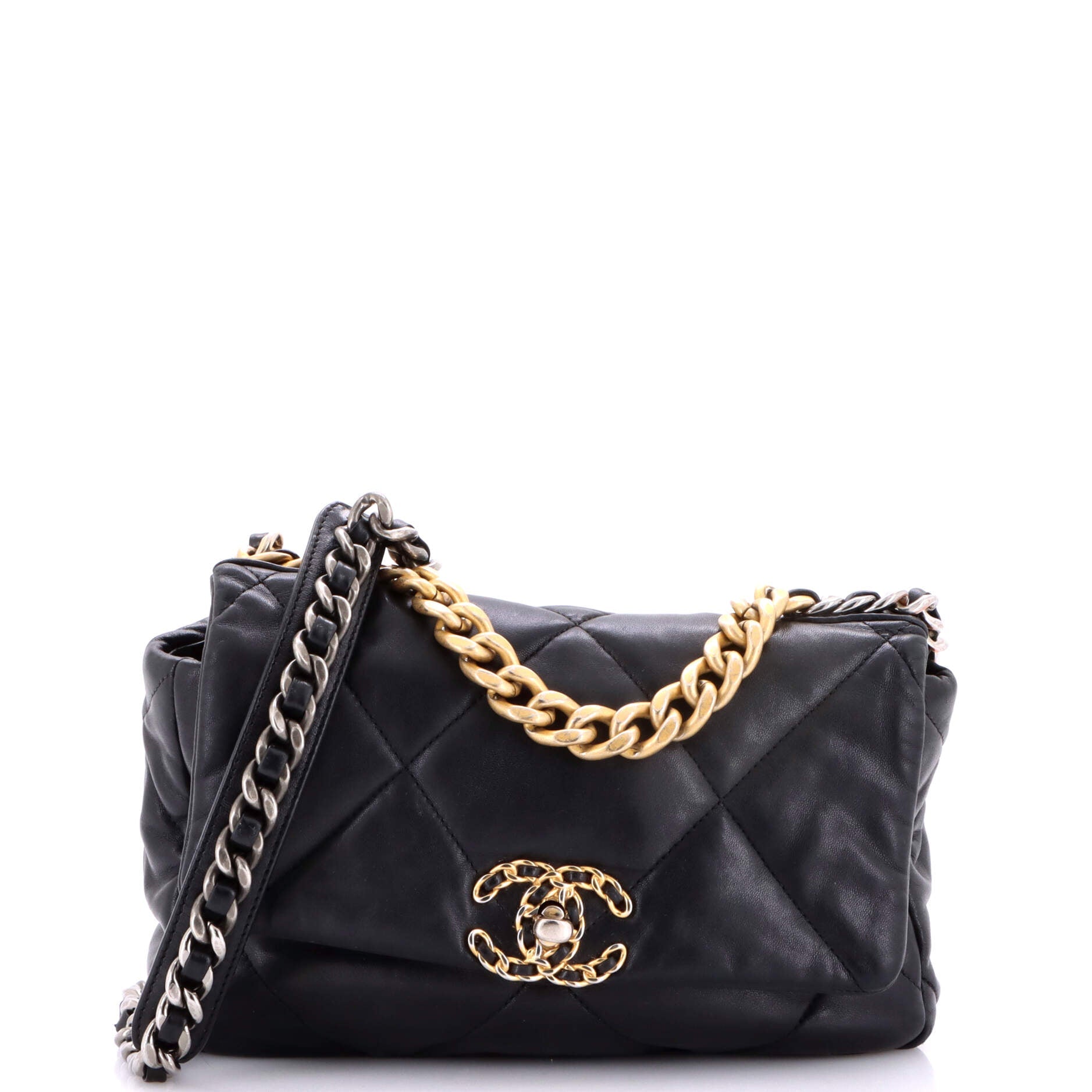 19 Flap Bag Quilted Leather Medium