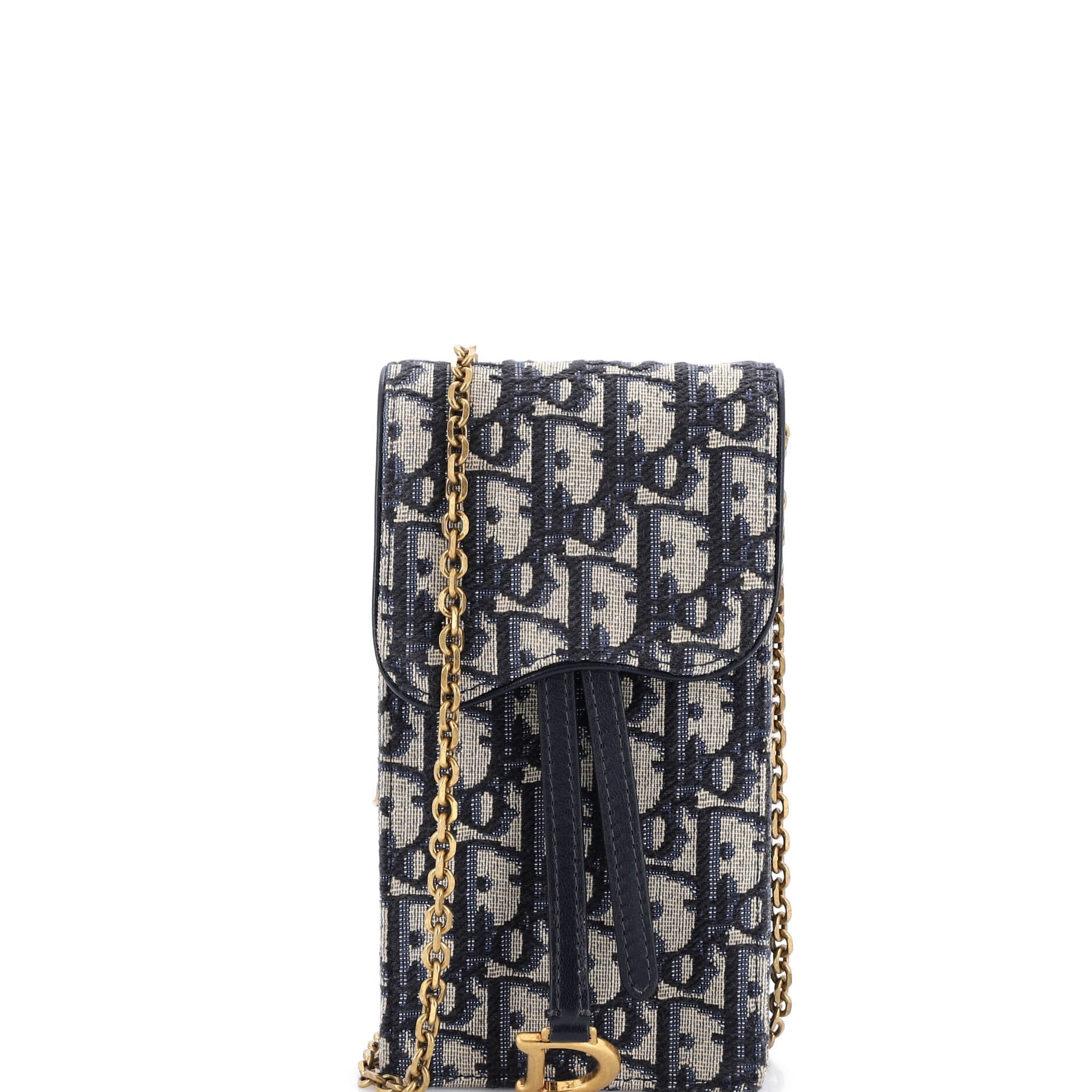 Vertical Saddle Chain Pouch Oblique Canvas