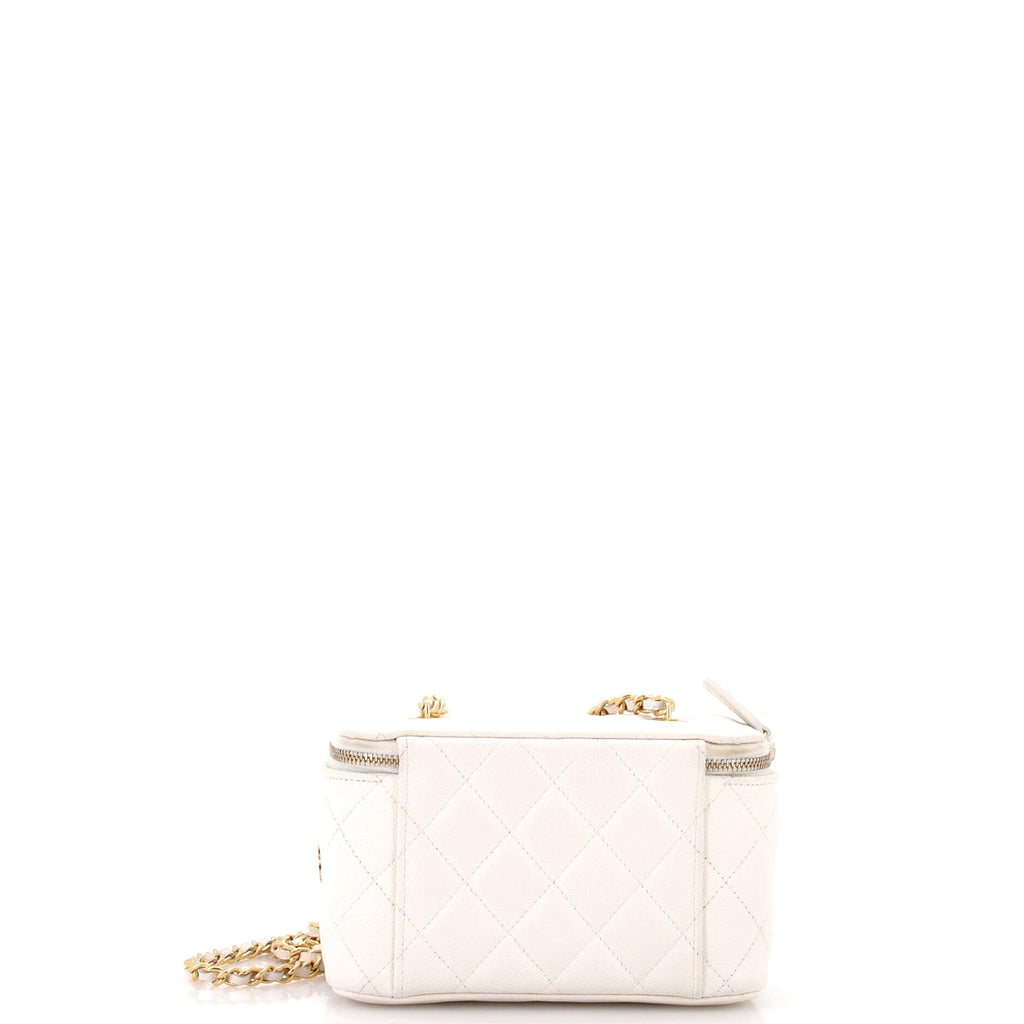 Coco Casino Vanity Case with Chain Quilted Caviar Small