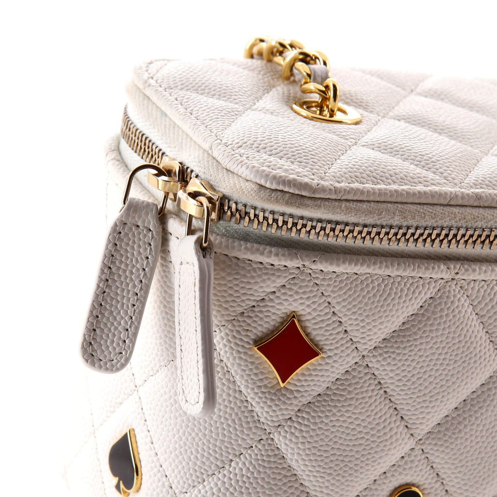Coco Casino Vanity Case with Chain Quilted Caviar Small