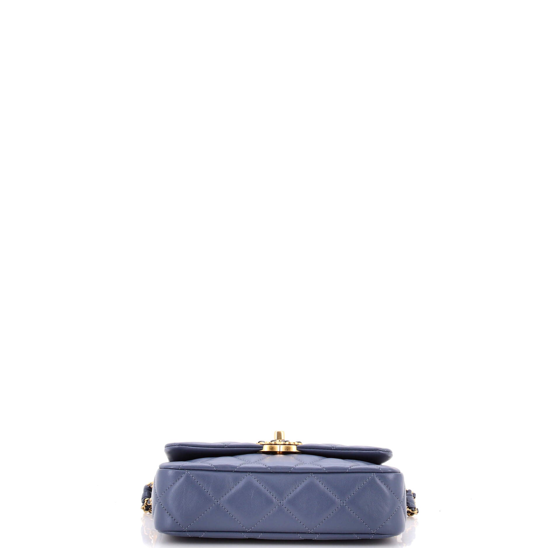 19 Braided Strap Flap Bag Quilted Aged Calfskin Small