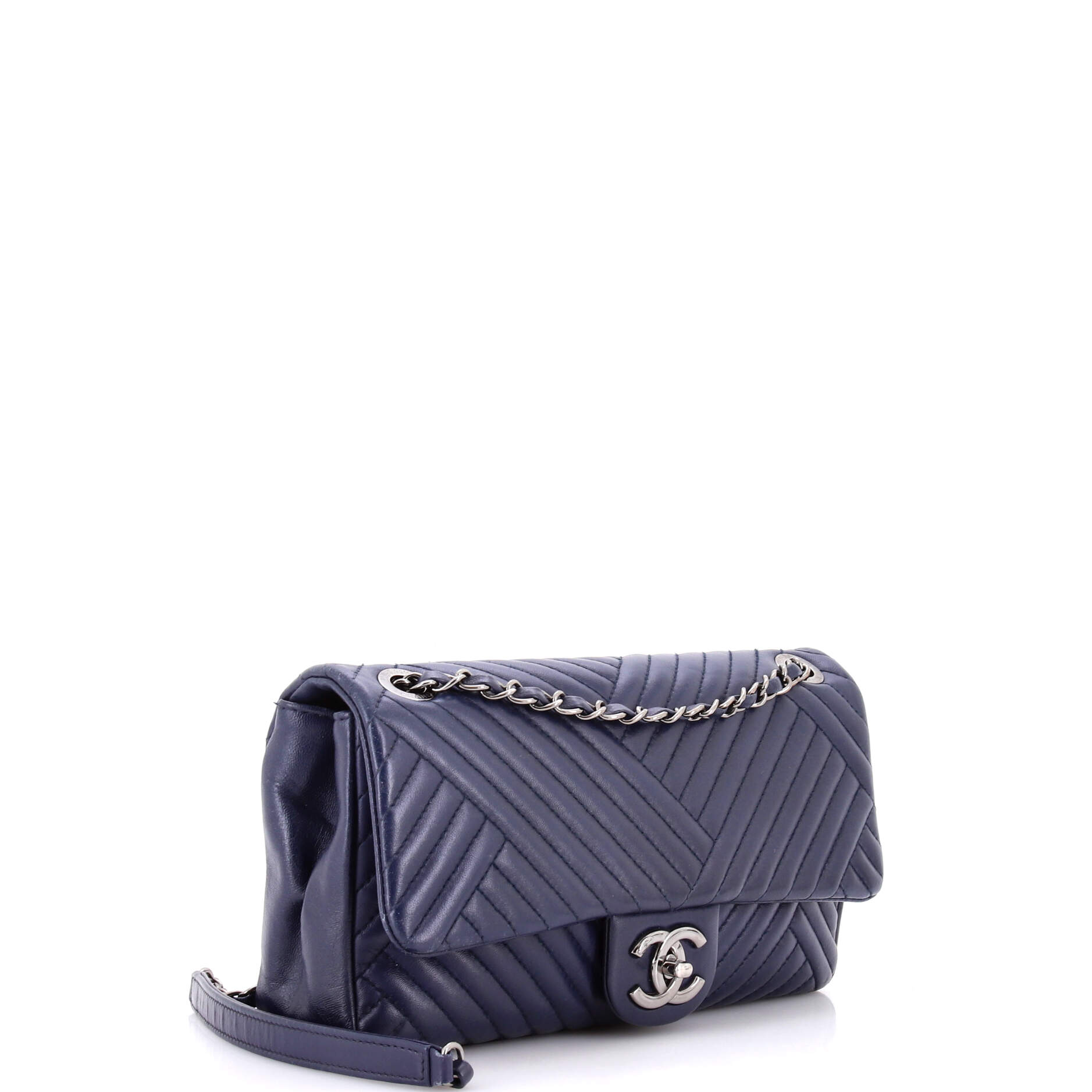 CC Crossing Flap Bag Chevron Lambskin Medium