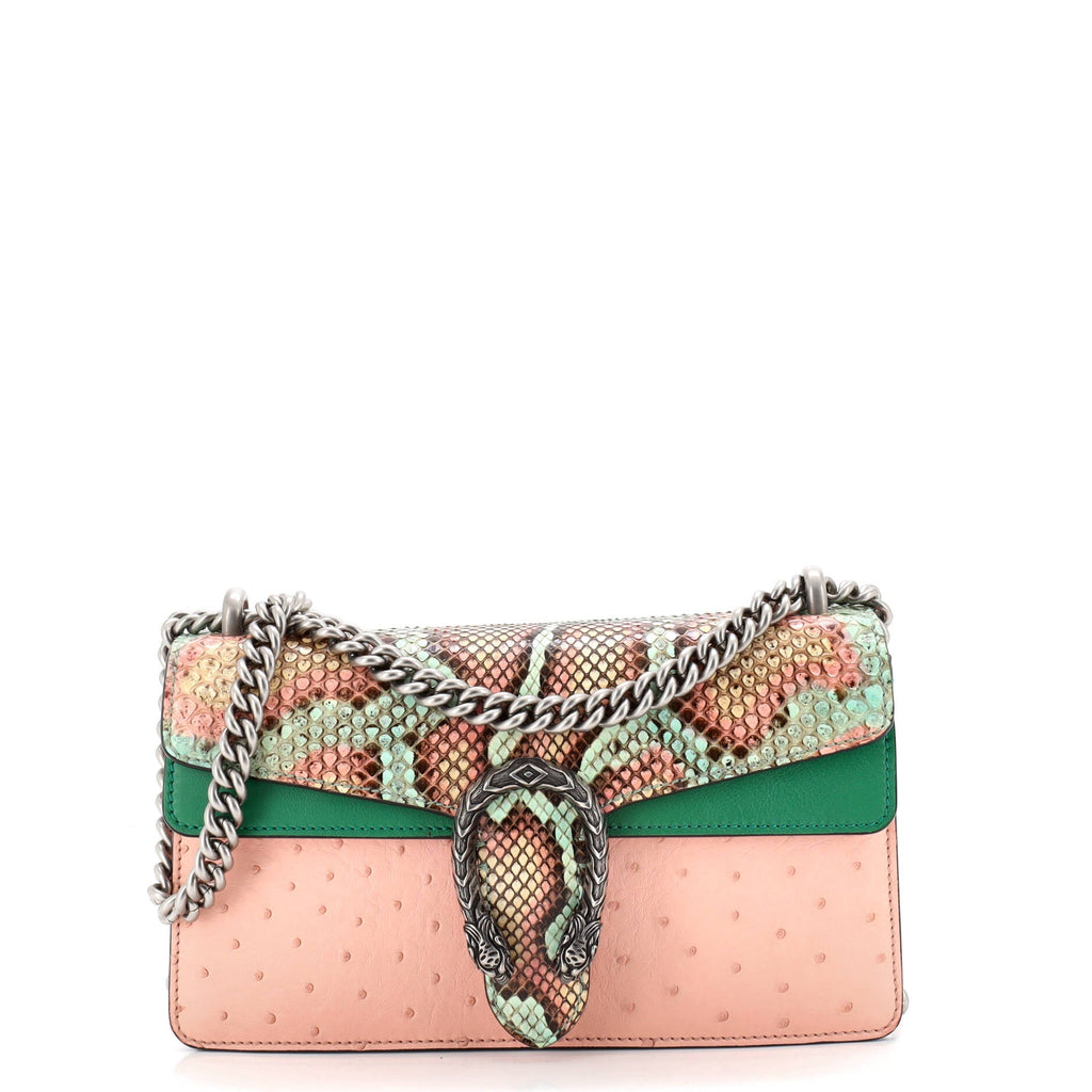 Dionysus Bag Python with Ostrich and Leather Small