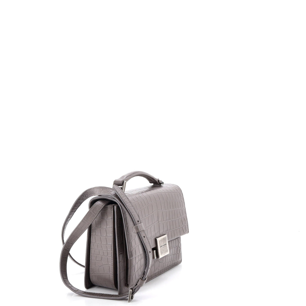 Bellechasse Satchel Crocodile Embossed Leather Medium