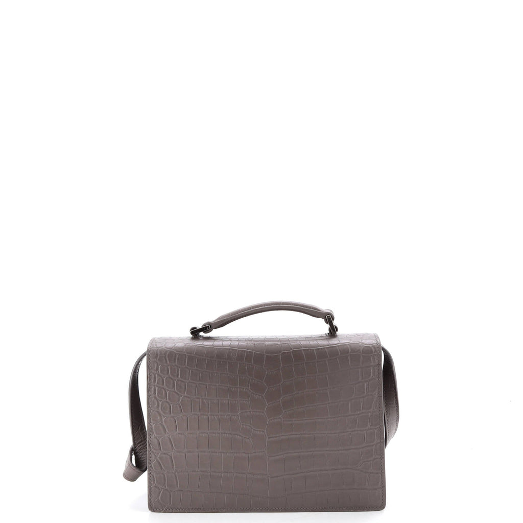 Bellechasse Satchel Crocodile Embossed Leather Medium
