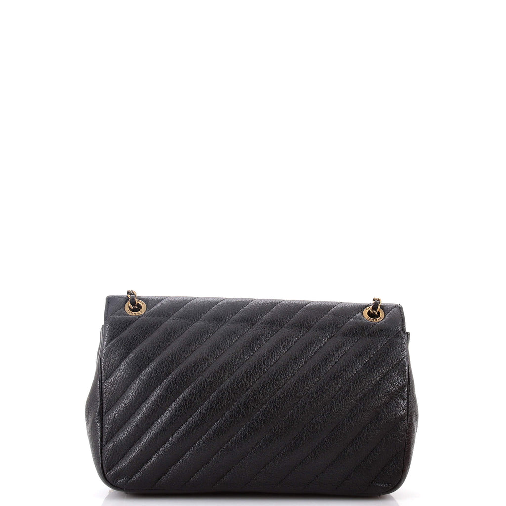 CC Flap Bag Diagonal Quilted Goatskin Medium