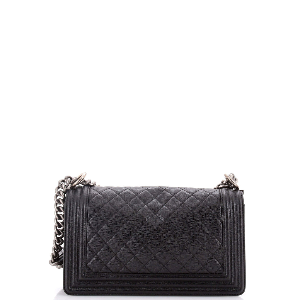 Boy Flap Bag Quilted Caviar Old Medium