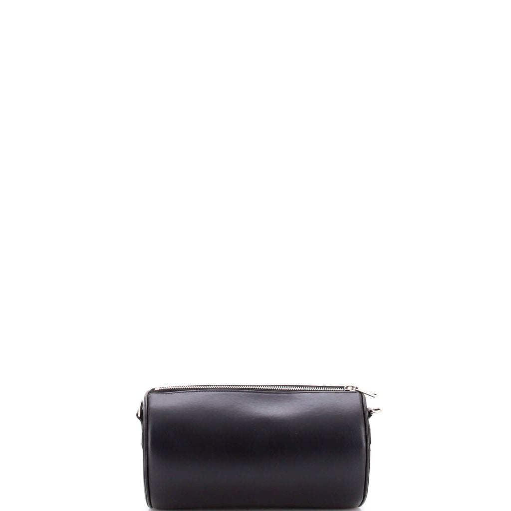 Cylinder Shoulder Bag Leather with Applique