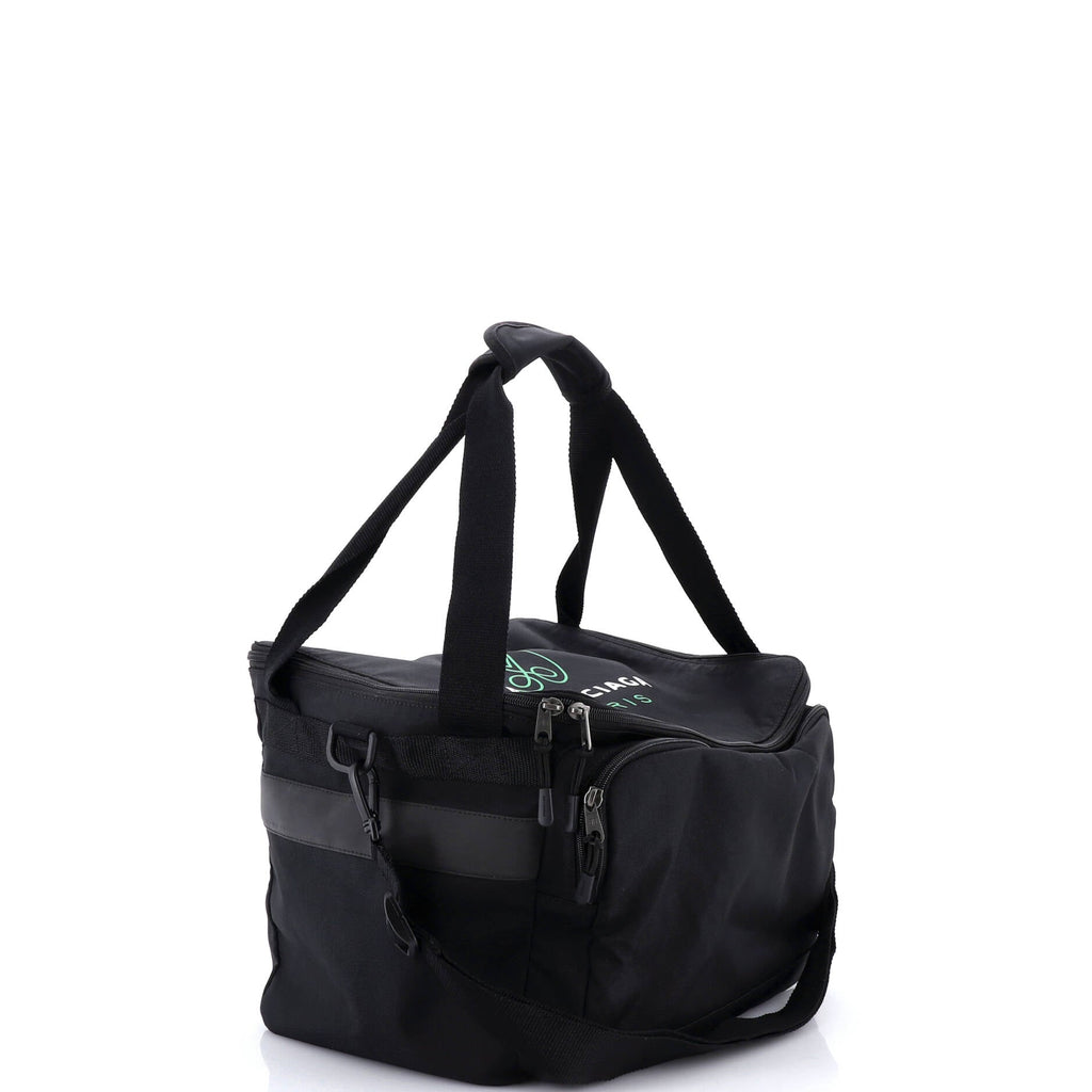 Logo Print Convertible Square Duffle Bag Recycled Nylon
