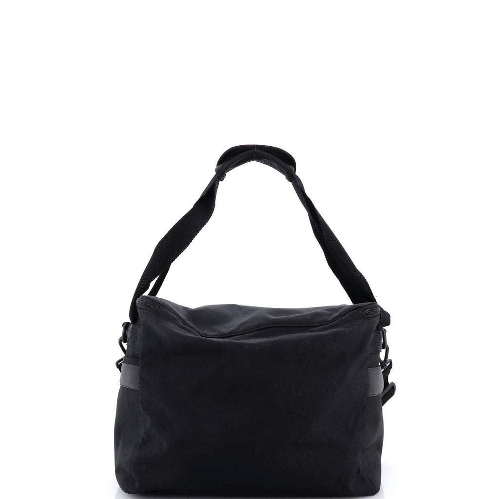 Logo Print Convertible Square Duffle Bag Recycled Nylon