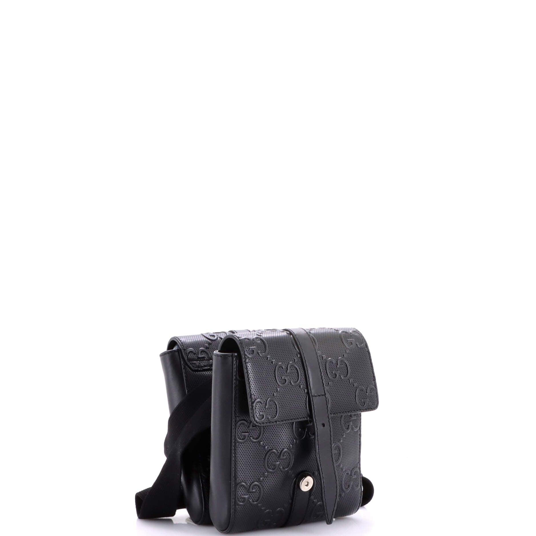 Double Belt Bag GG Embossed Perforated Leather
