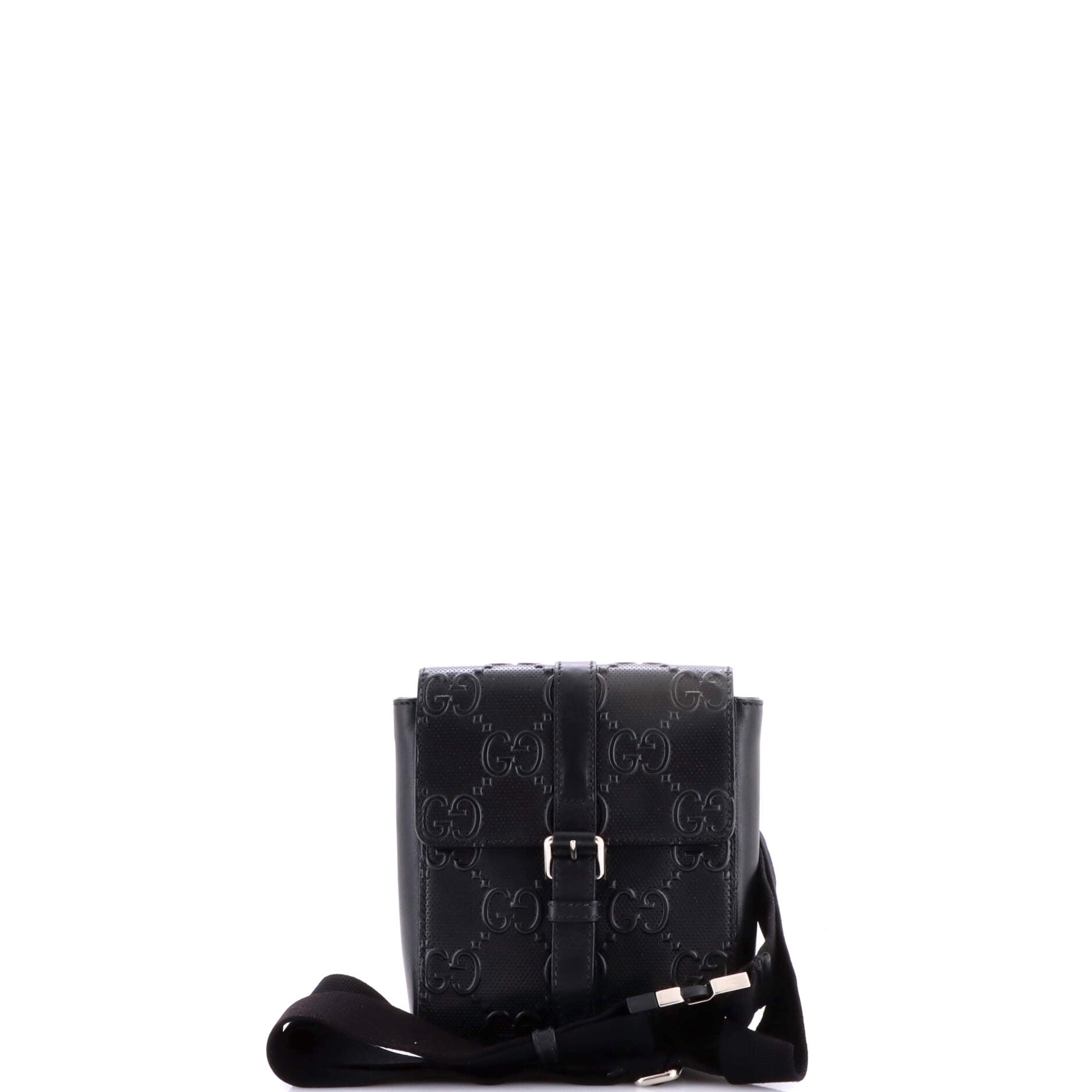 Double Belt Bag GG Embossed Perforated Leather
