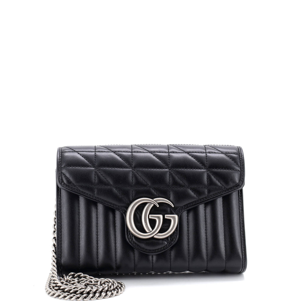 GG Marmont Chain Wallet Mixed Matelasse Leather Mini