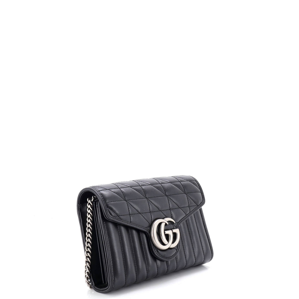 GG Marmont Chain Wallet Mixed Matelasse Leather Mini