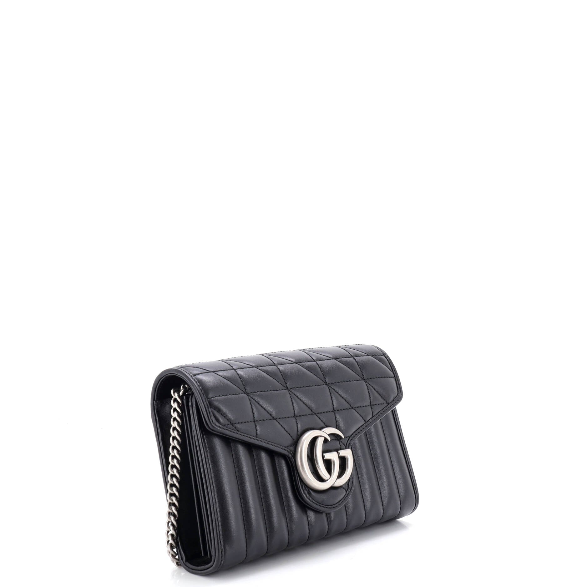 GG Marmont Chain Wallet Mixed Matelasse Leather Mini