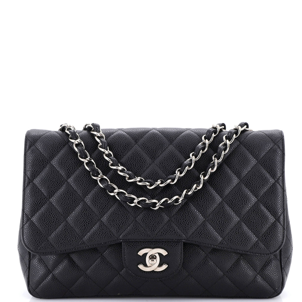 Classic Single Flap Bag Quilted Caviar Jumbo