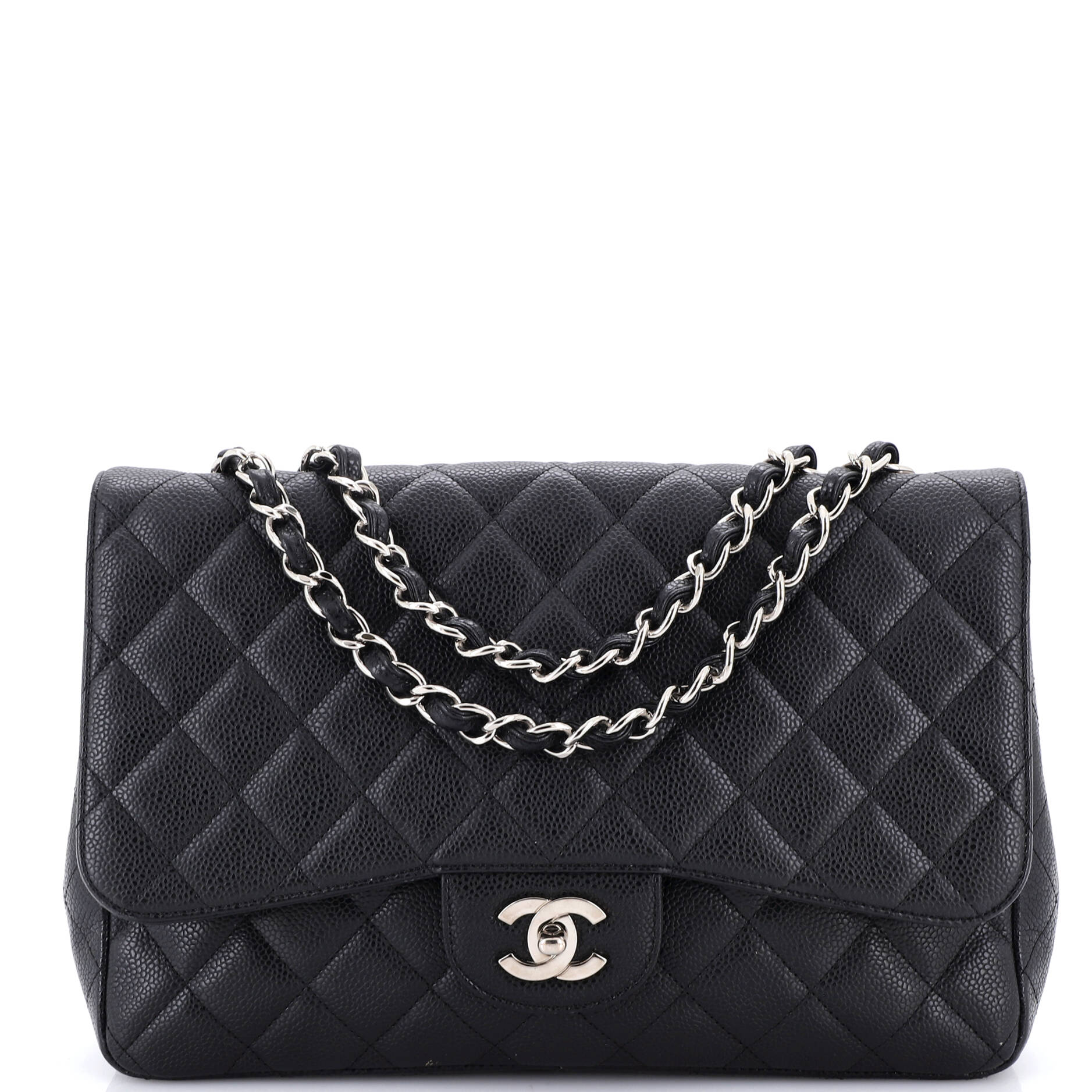 Classic Single Flap Bag Quilted Caviar Jumbo