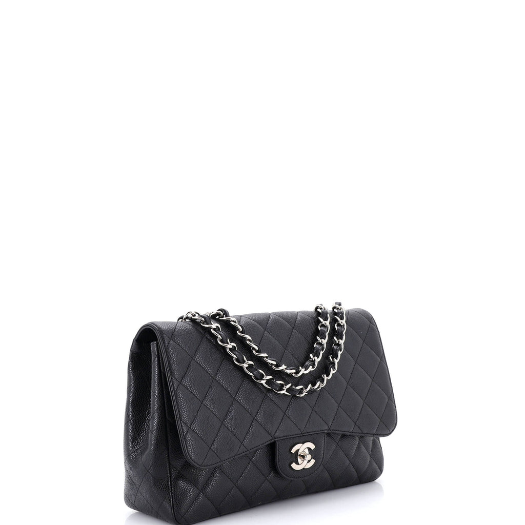 Classic Single Flap Bag Quilted Caviar Jumbo