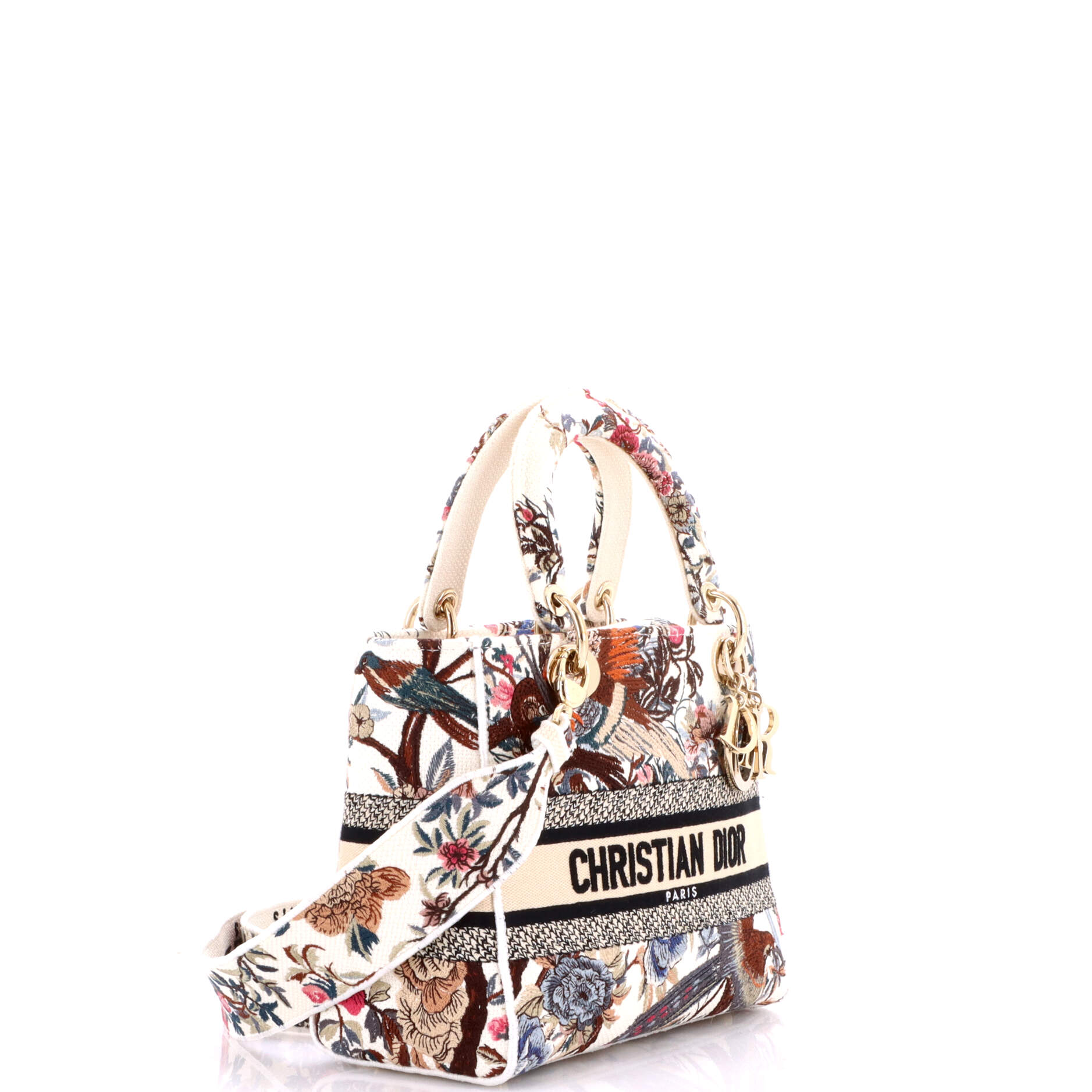 Lady D-Lite Bag Embroidered Canvas Medium