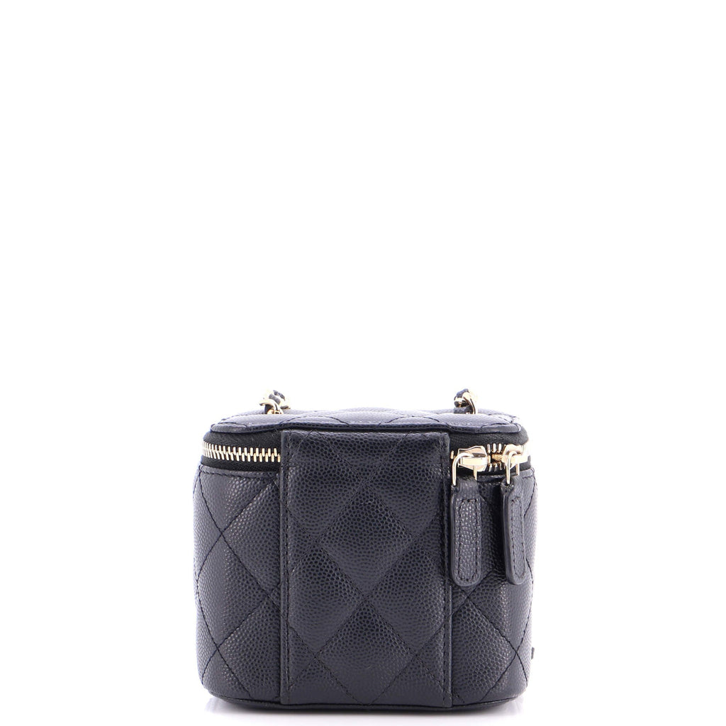 Classic Vanity Case with Chain Quilted Caviar Mini