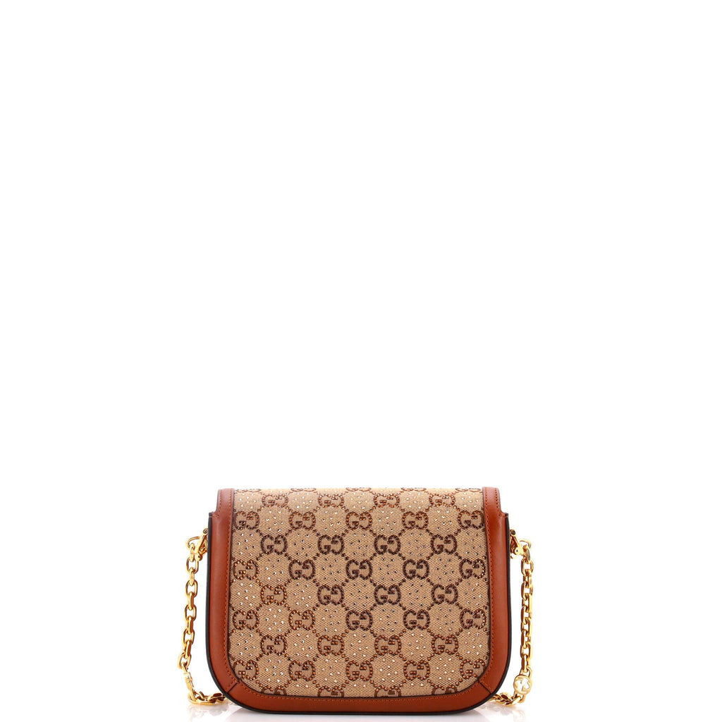 Horsebit 1955 Shoulder Bag Crystal Embellished GG Canvas Mini