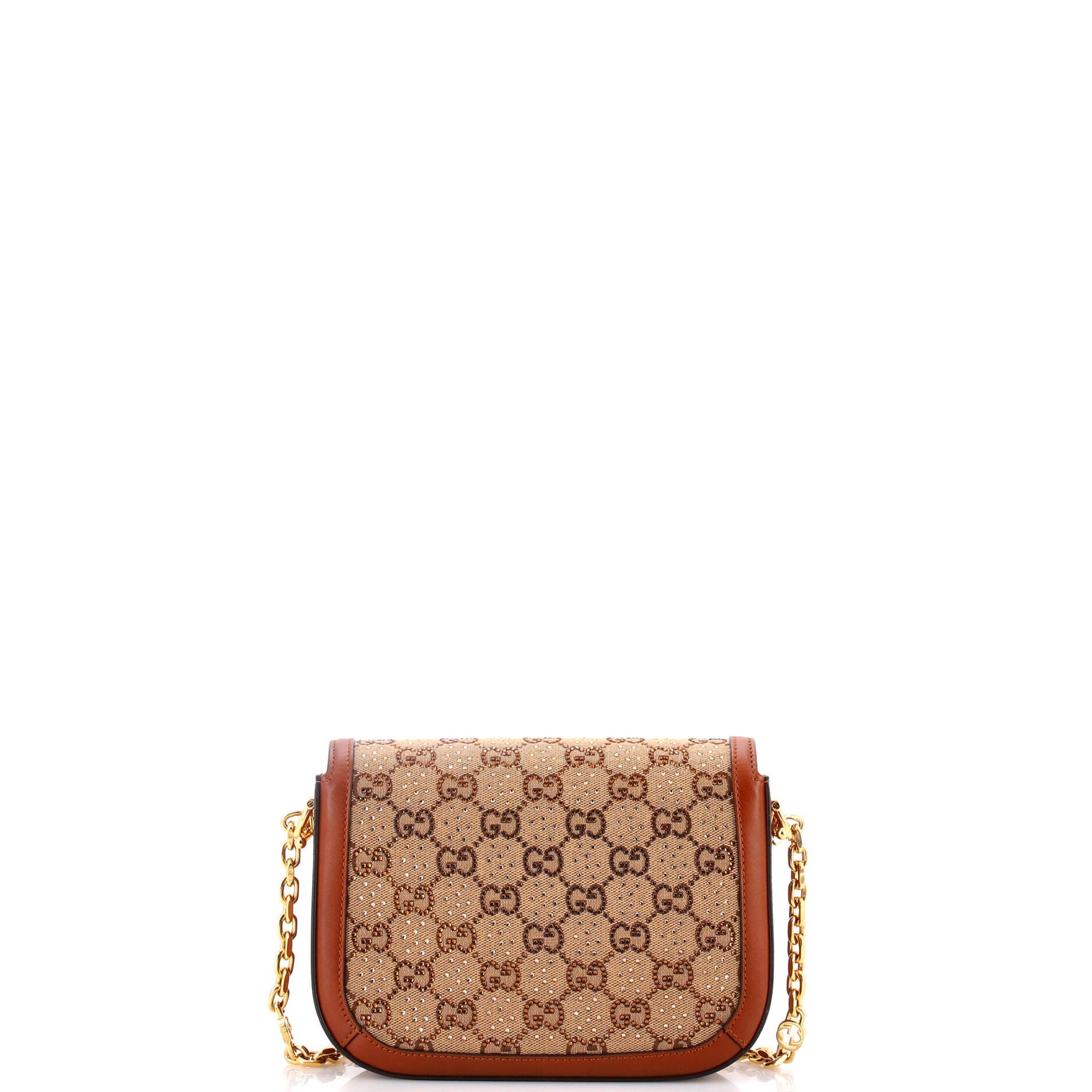 Horsebit 1955 Shoulder Bag Crystal Embellished GG Canvas Mini