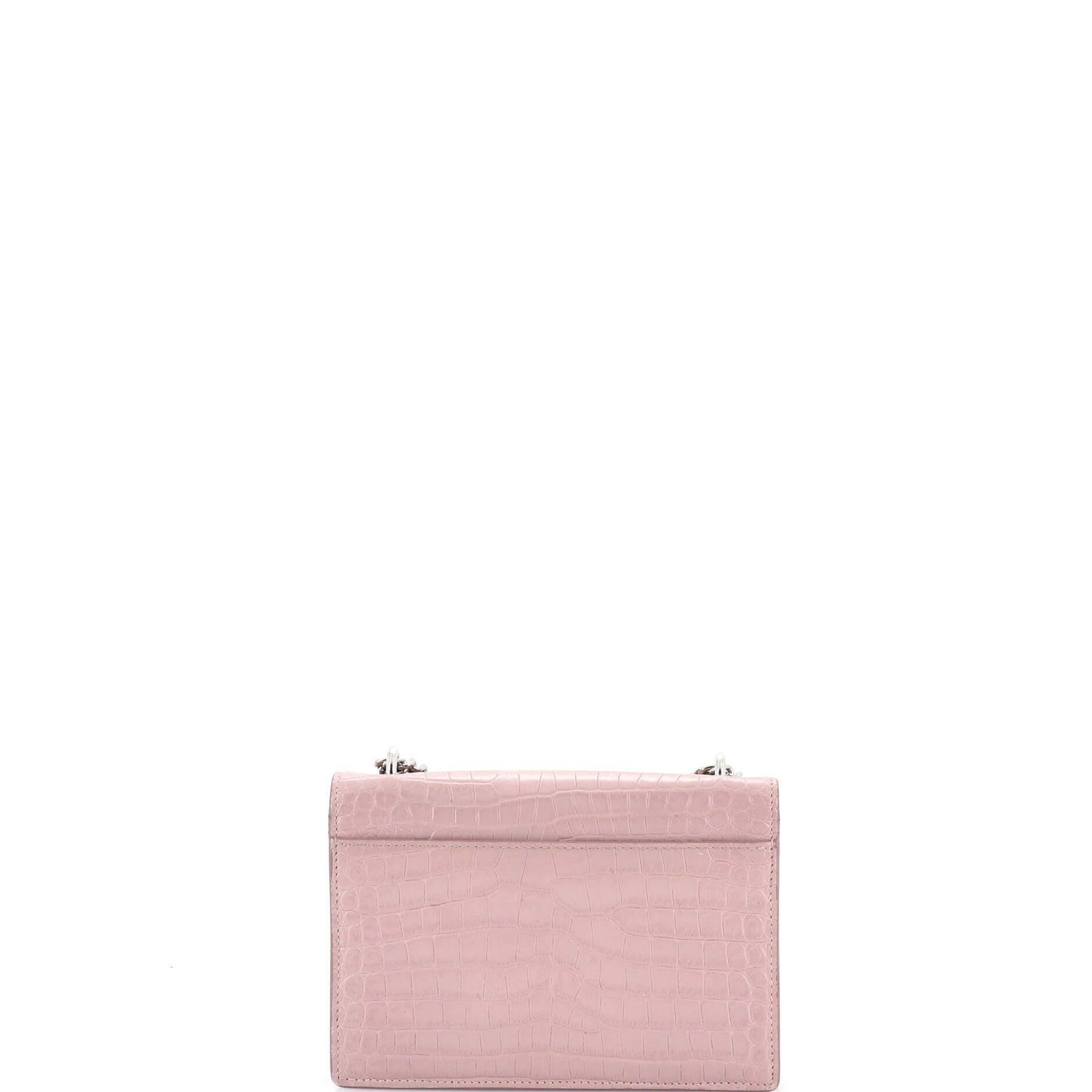 Sunset Chain Wallet Crocodile Embossed Leather