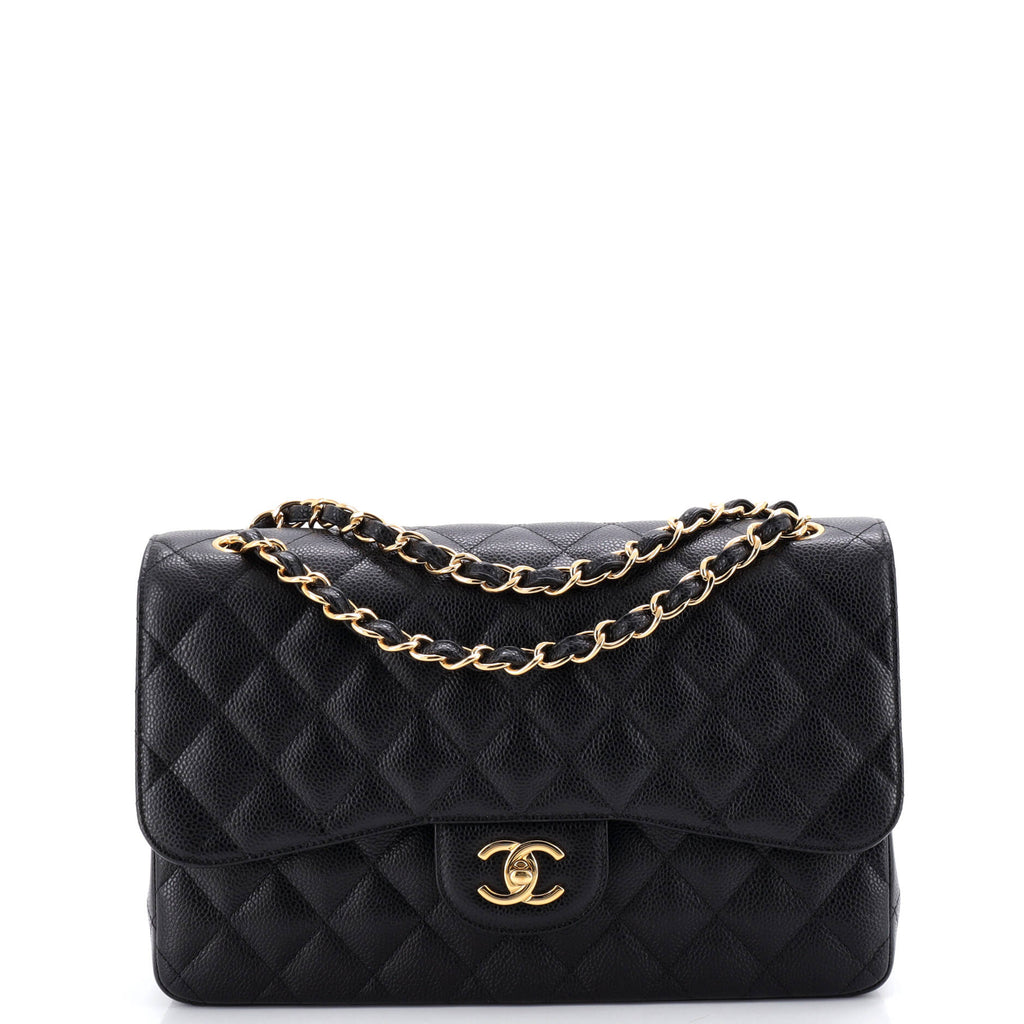 Classic Double Flap Bag Quilted Caviar Jumbo