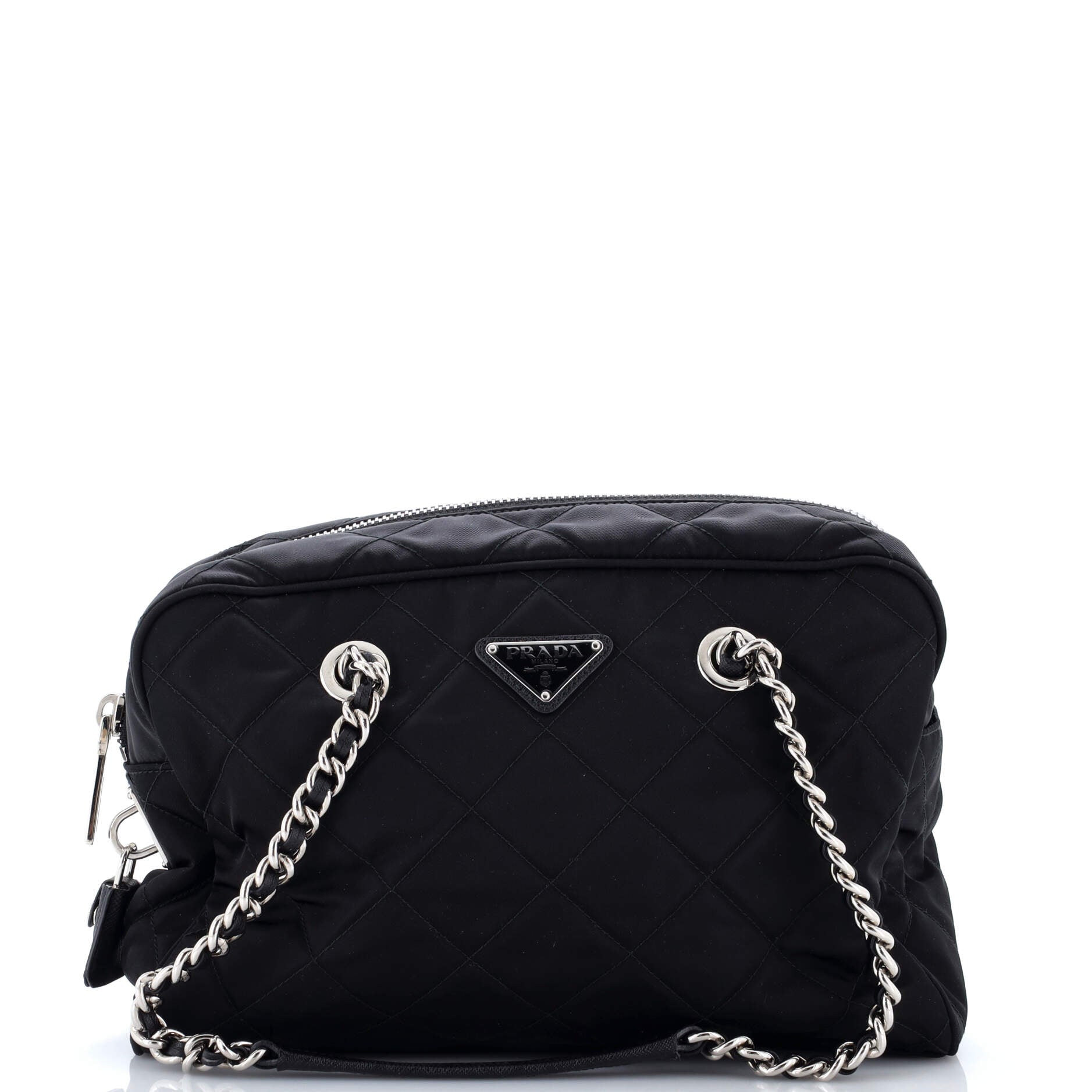 Chain Shoulder Bag Quilted Tessuto Medium