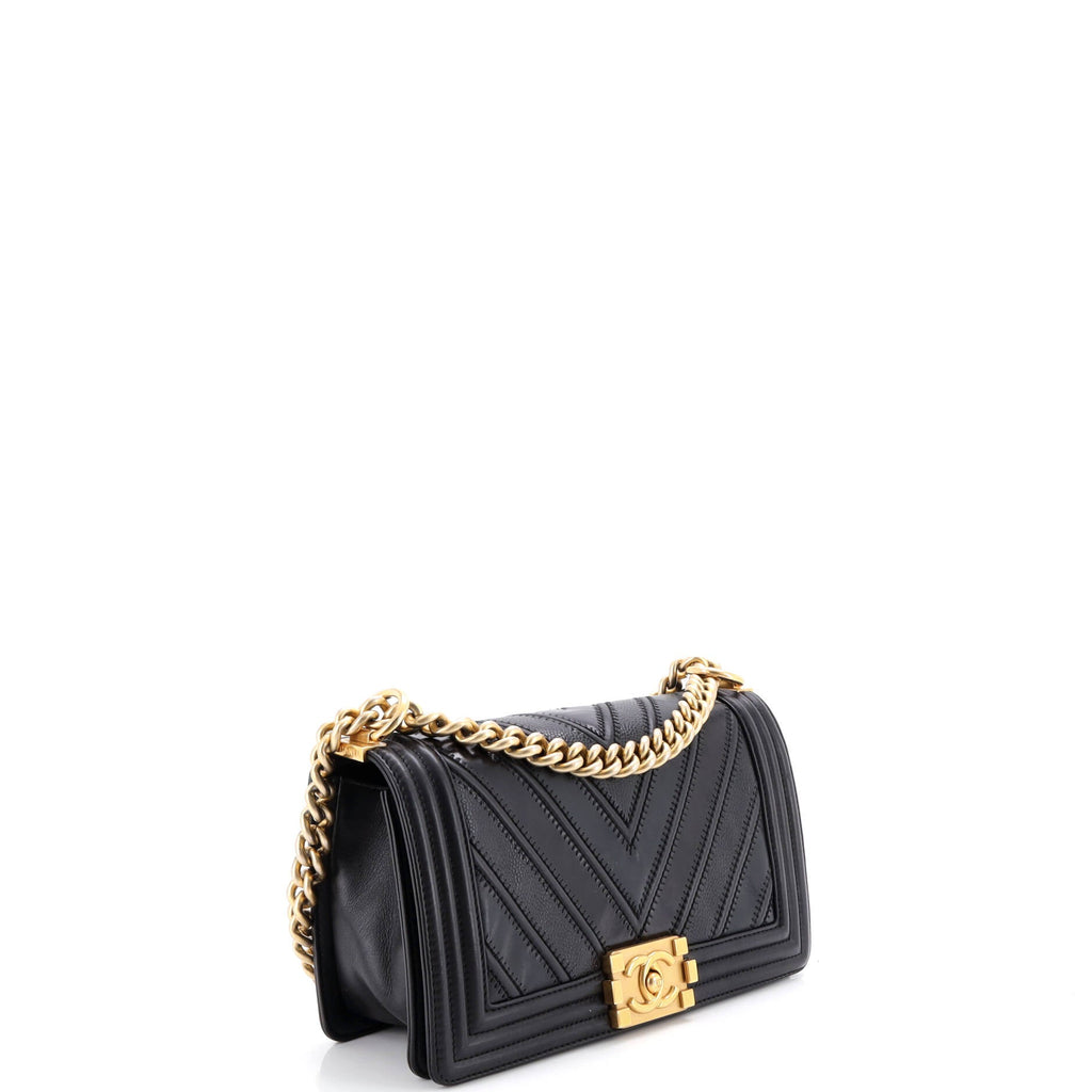 Boy Flap Bag Chevron Caviar and Calfskin Old Medium