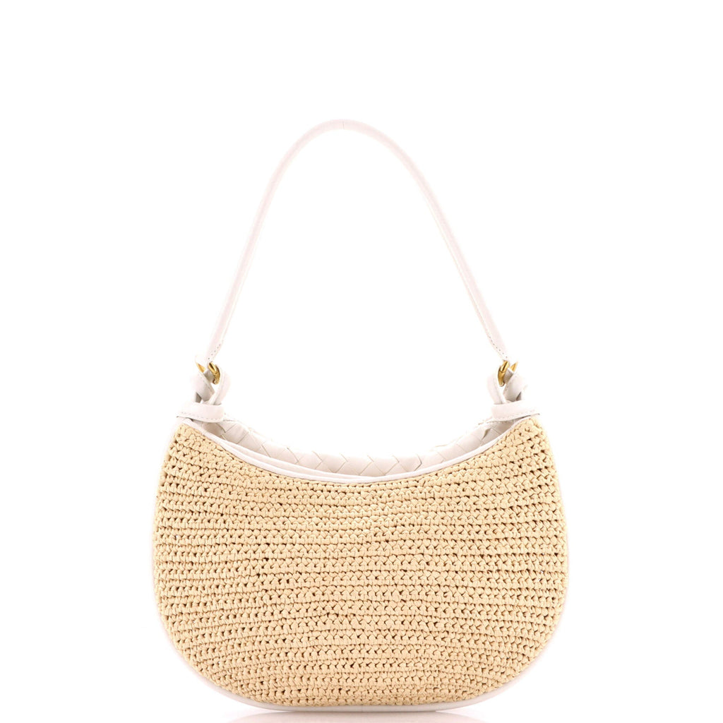 Gemelli Shoulder Bag Raffia with Intrecciato Leather Medium