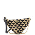 Symbole Triangle Bag Leather and Jacquard Mini