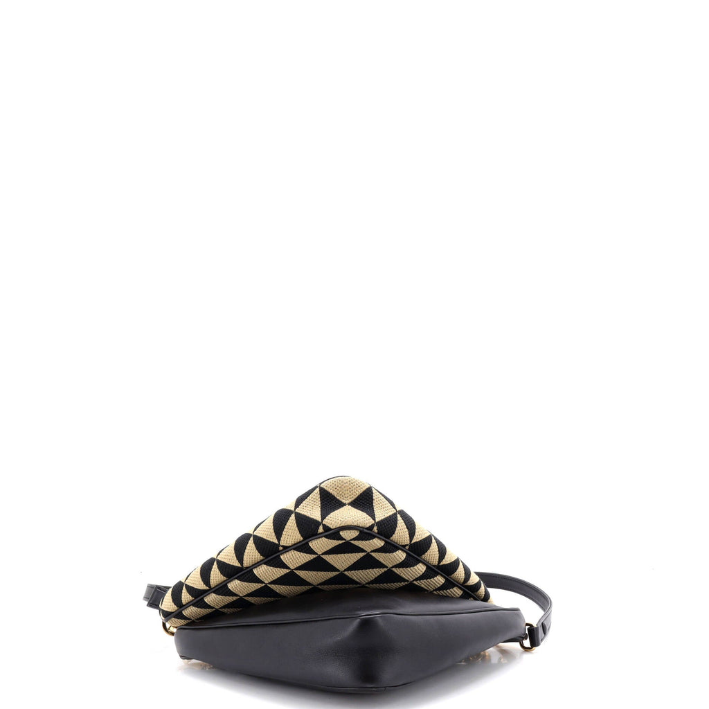 Symbole Triangle Bag Leather and Jacquard Mini