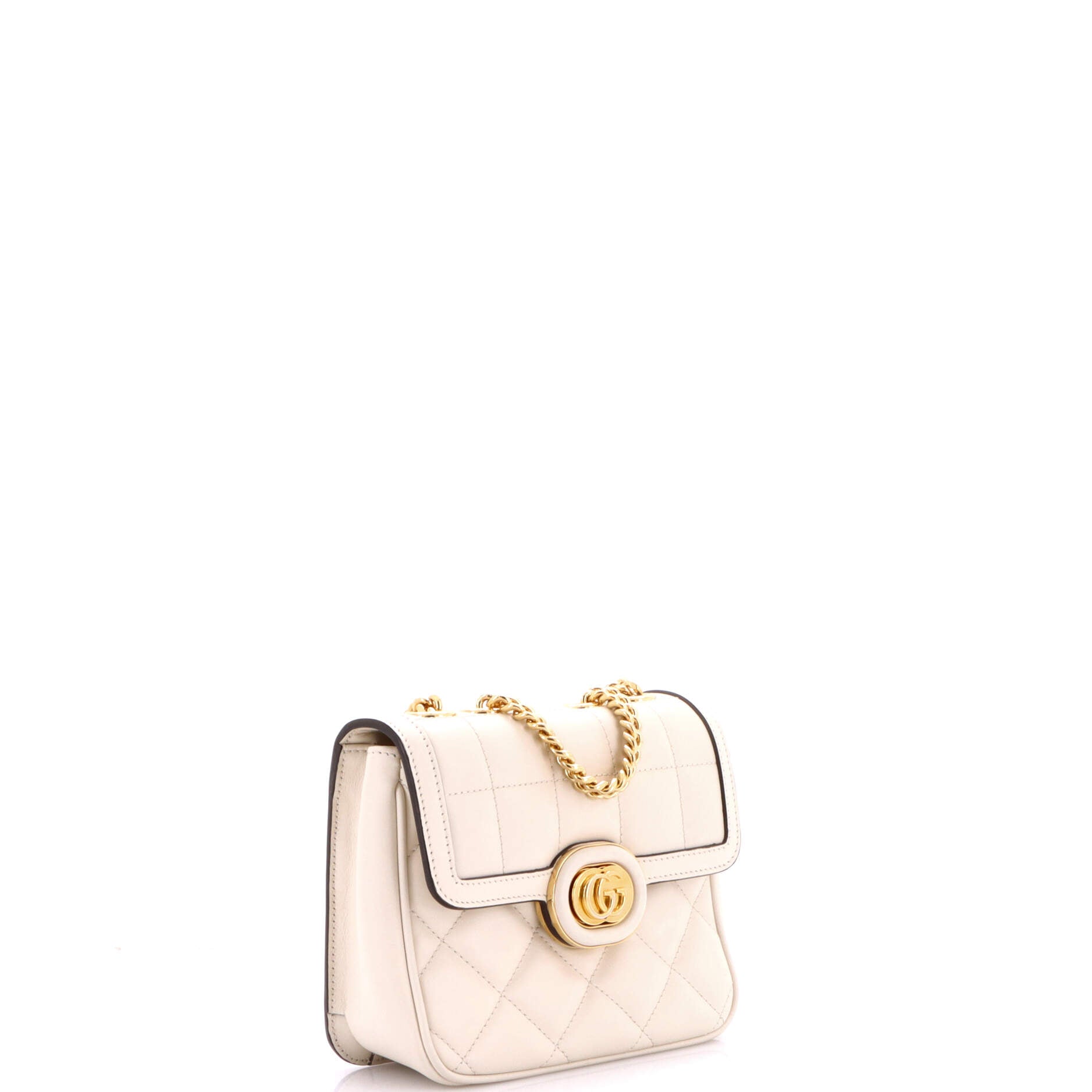 Deco Chain Flap Bag Mixed Matelasse Leather Mini