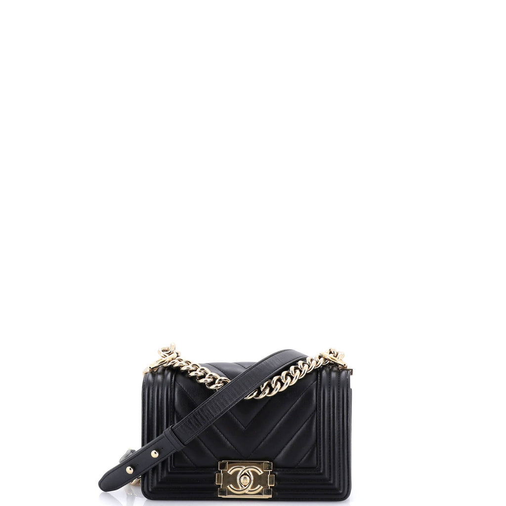 Boy Flap Bag Chevron Lambskin Small