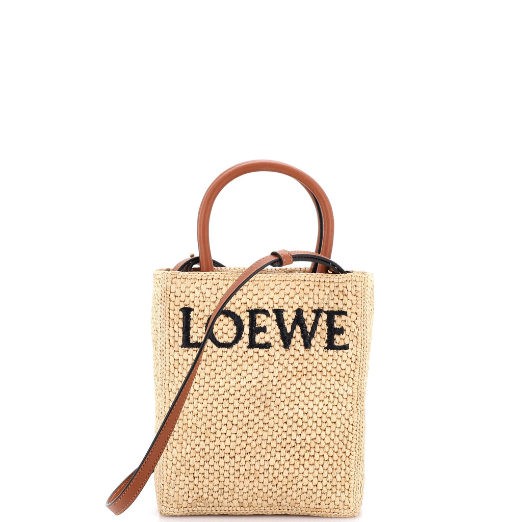 A5 Tote Raffia and Leather